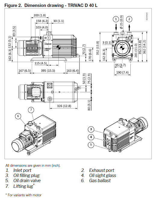 Trivac D40L Dimensional Drawing